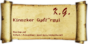 Kinszker Györgyi névjegykártya